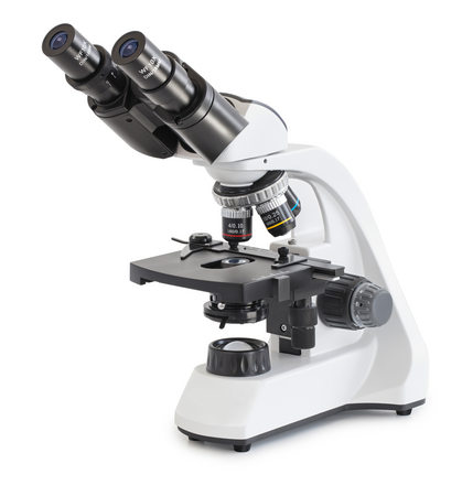 Microscopes à lumière transmise pour les cours Microscopes scolaires de qualité supérieure, qui se distinguent par leurs commandes simples, leur robustesse et leur design moderne. Trois versions disponibles : monoculaire, binoculaire et avec écran LCD