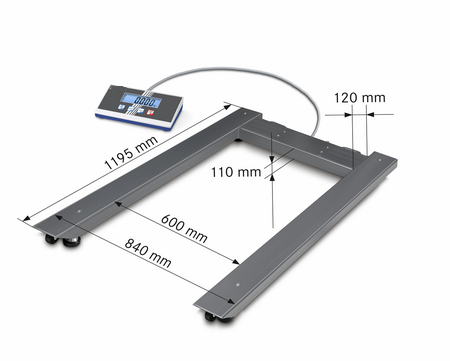 Balance pour palettes avec support de charge en acier (IP67)