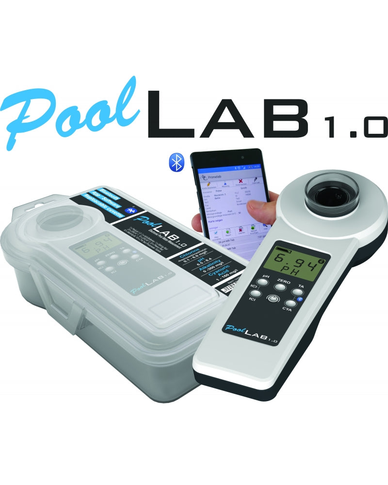L'analyseur portable de l'eau de piscine le plus vendu au monde. Simple et robuste il permet d'analyser le chlore, pH, Acide cyanurique, dureté, alcalinité, brome, ozone