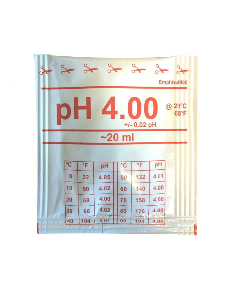 Solution de calibration très pratique sur le terrain ou au laboratoire, vous permet d'avoir une solution tampon fraiche pour chaque étalonnage de vos appareils.