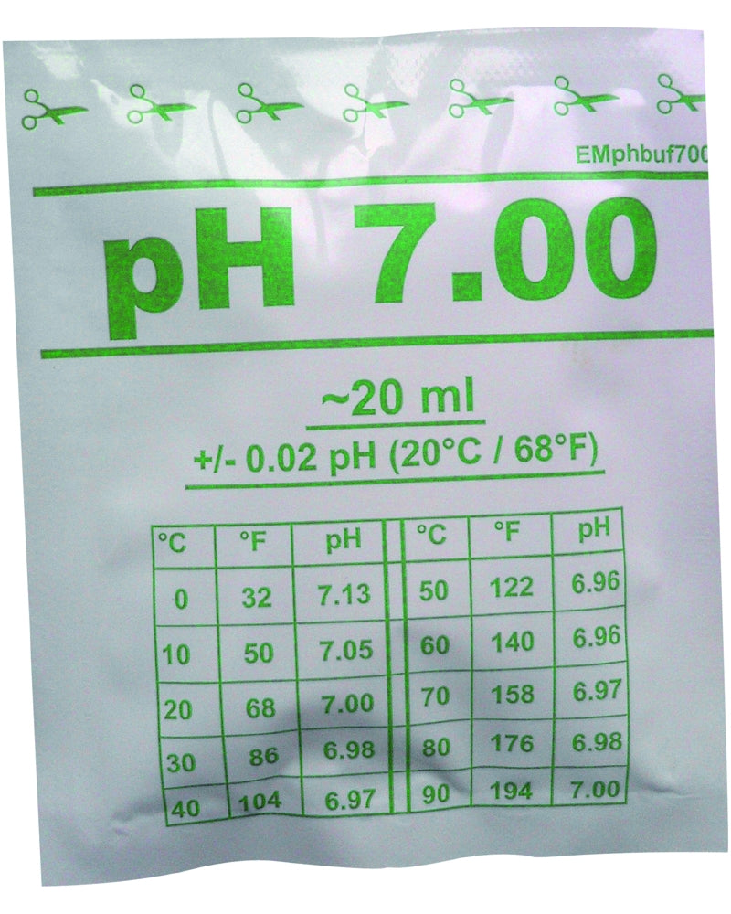 Solution de calibration très pratique sur le terrain ou au laboratoire, vous permet d'avoir une solution tampon fraiche pour chaque étalonnage de vos appareils.
