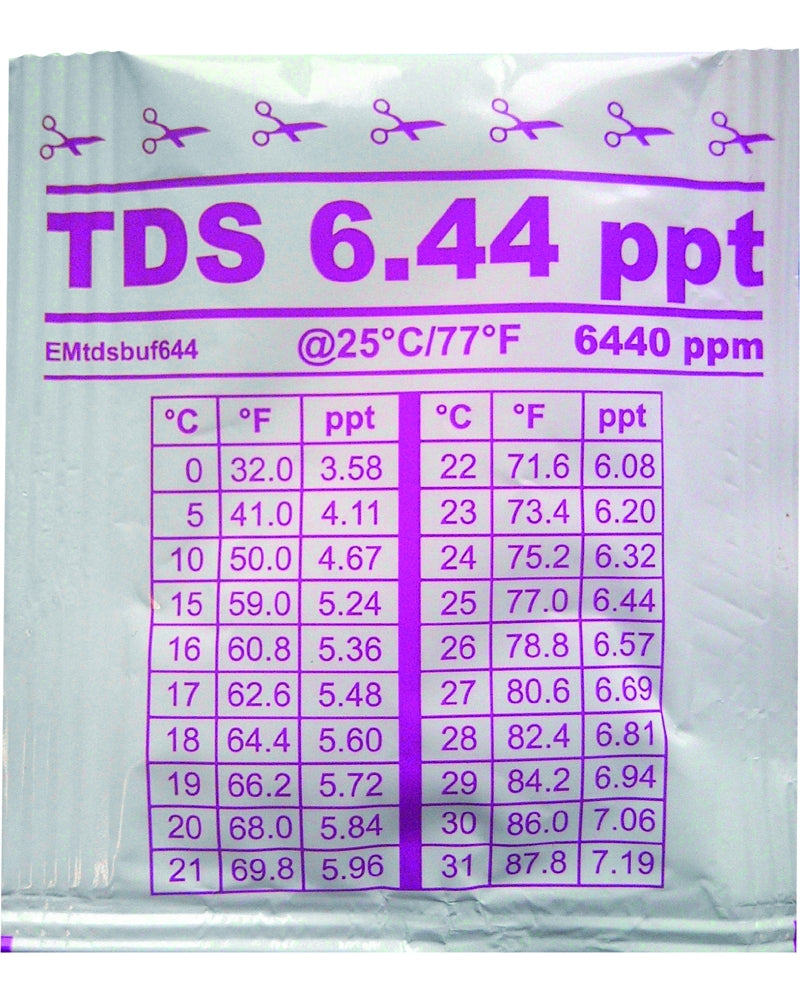 Solution de calibration très pratique sur le terrain ou au laboratoire, vous permet d'avoir une solution tampon fraiche pour chaque étalonnage de vos appareils.