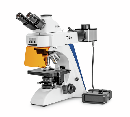 Microscope à Fluorescence pour les professionnels Microscope Droit ou Inversé avec un  design ergonomique, robuste et extrêmement stable, combiné avec le système optique de haute qualité est une référence dans cette catégorie des microscopes à fluorescence