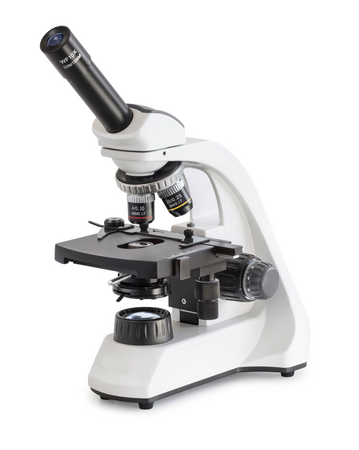 Microscopes à lumière transmise pour les cours Microscopes scolaires de qualité supérieure, qui se distinguent par leurs commandes simples, leur robustesse et leur design moderne. Trois versions disponibles : monoculaire, binoculaire et avec écran LCD 