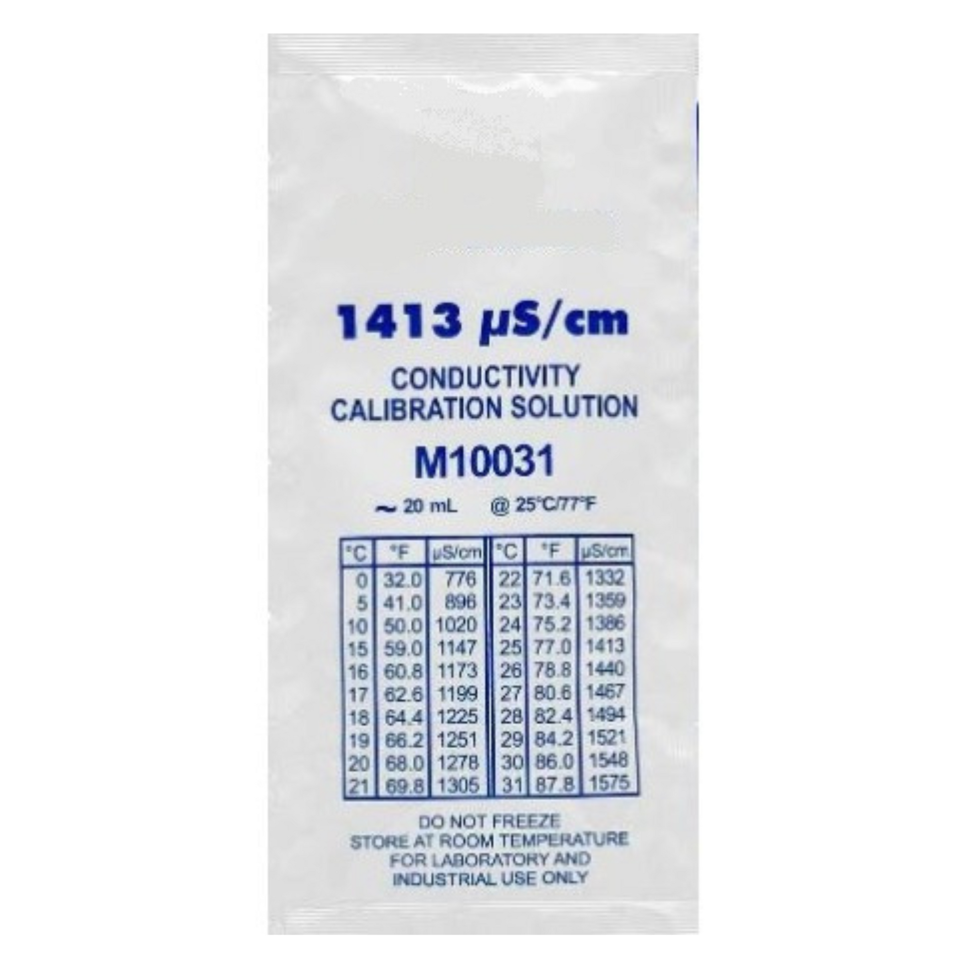 Nous vous proposons nos solutions de calibration. Boite de 25 sachets en aluminium de 20 ml. Très pratique sur le terrain ou au laboratoire, vous permet d'avoir une solution de calibration fraiche pour chaque étalonnage de vos appareils.