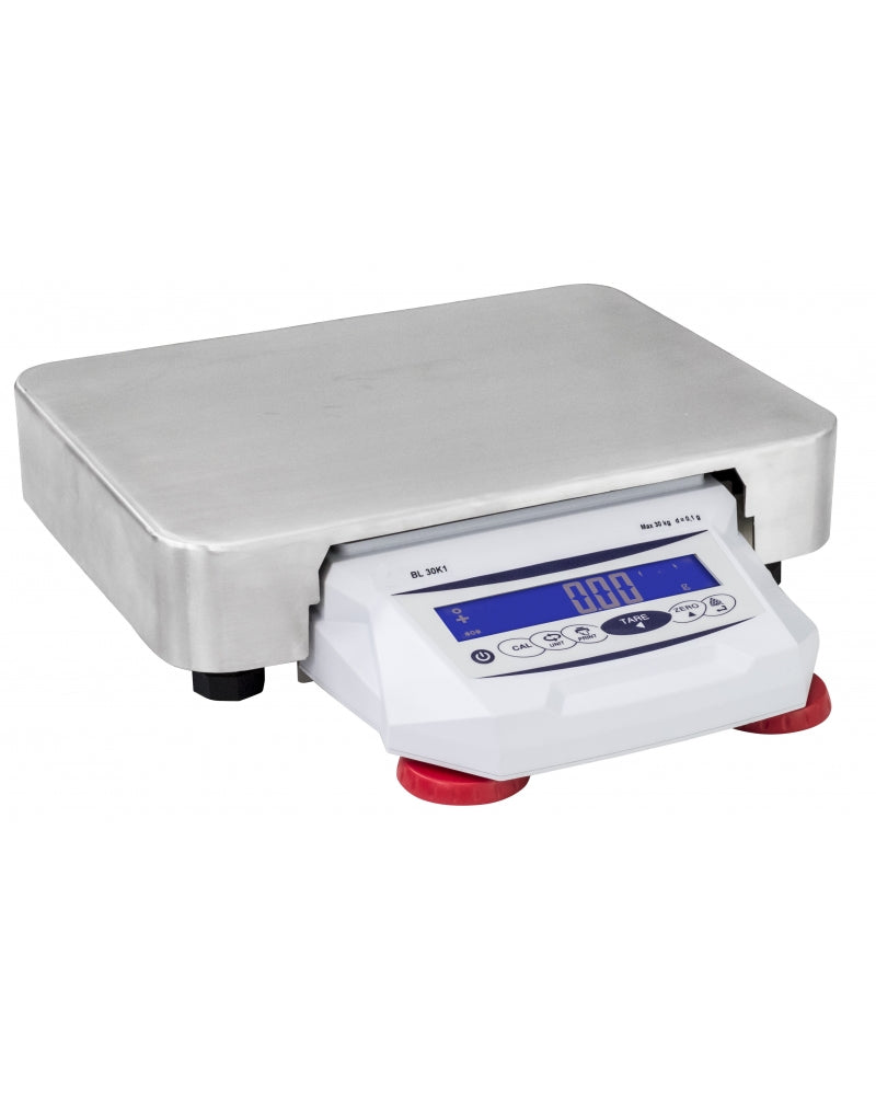 Balance d'atelier de précision BL30K1 . Portée : 30 Kg - Résolution : 0.1 g Plateau de pesée rectangulaire en acier inoxydable. 