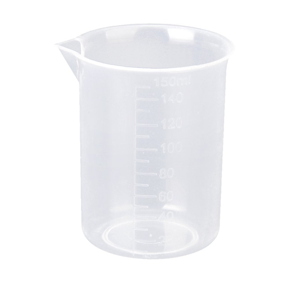  Béchers de haute qualité en plastique pour les laboratoires de chimie et biologie .  Carafe graduée en plastique, équipée d'une anse.