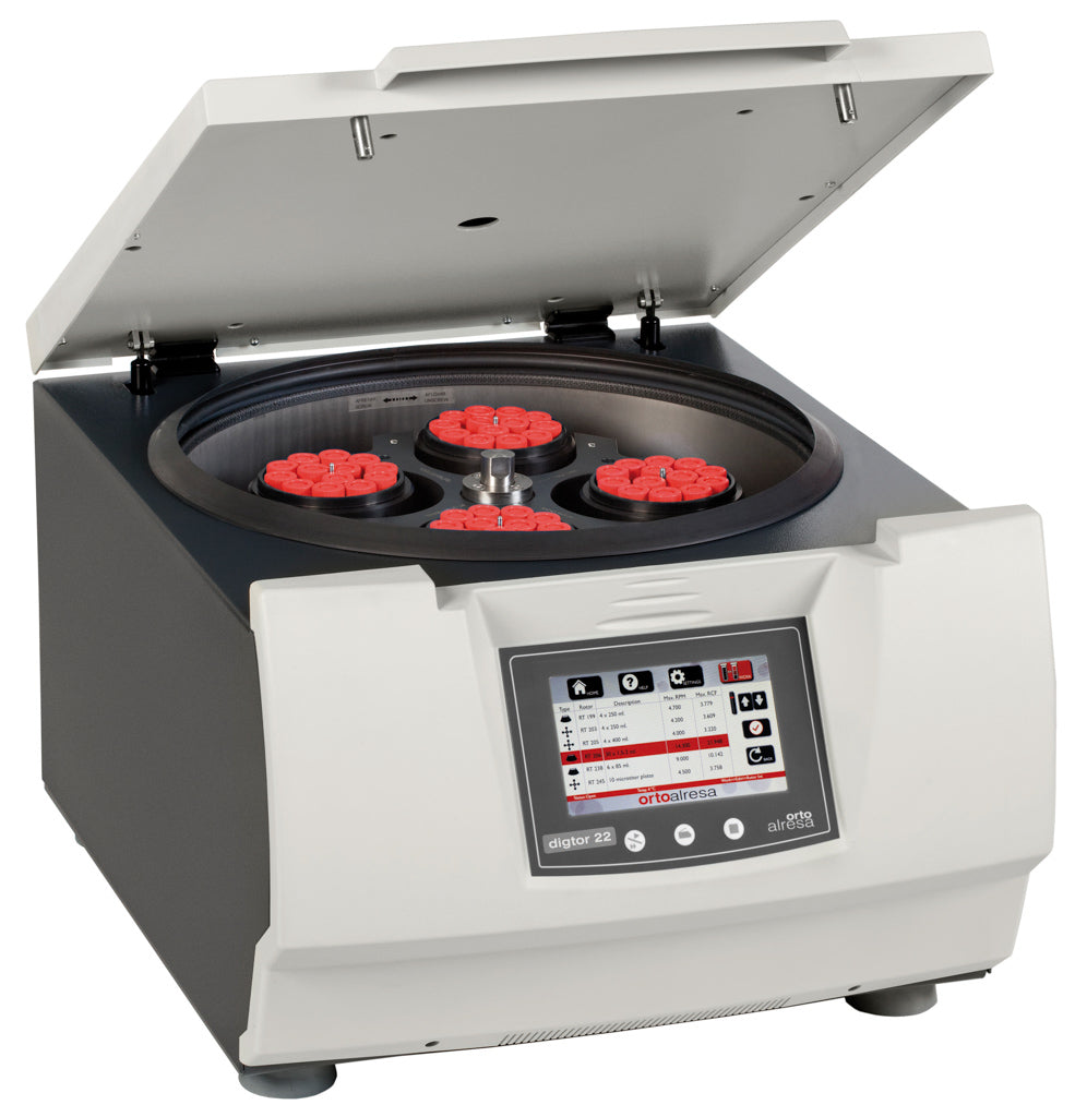 Centrifugeuse de paillasse de grande capacité et de haute performance. Elle dispose d’une large gamme d’accessoires qui lui permettent de traiter des tubes de 750 ml à 0,2 ml dans plus de 12 rotors, angulaires et libres. 