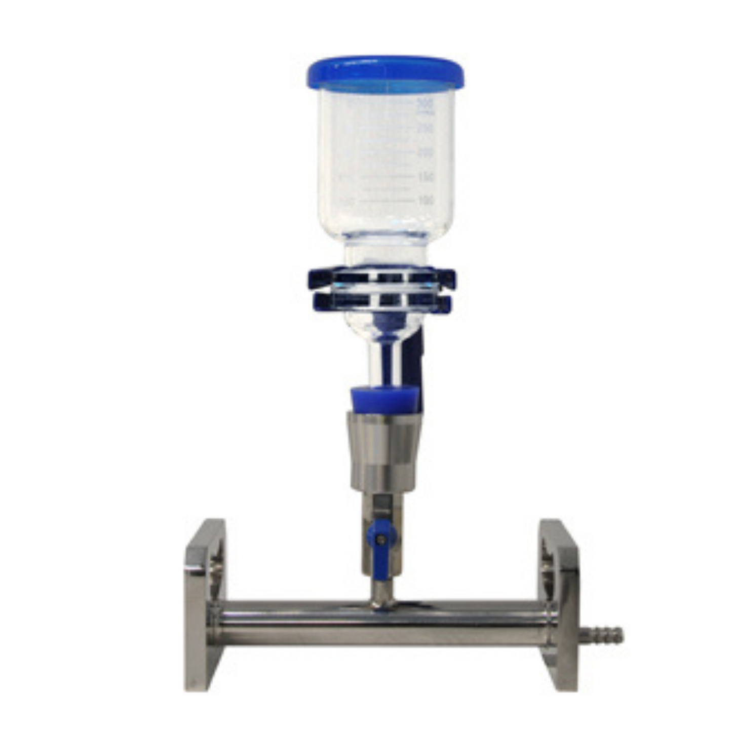 Rampe de filtration (en inox) avec entonnoir en verre à 1 poste, 3 postes ou 6 postes